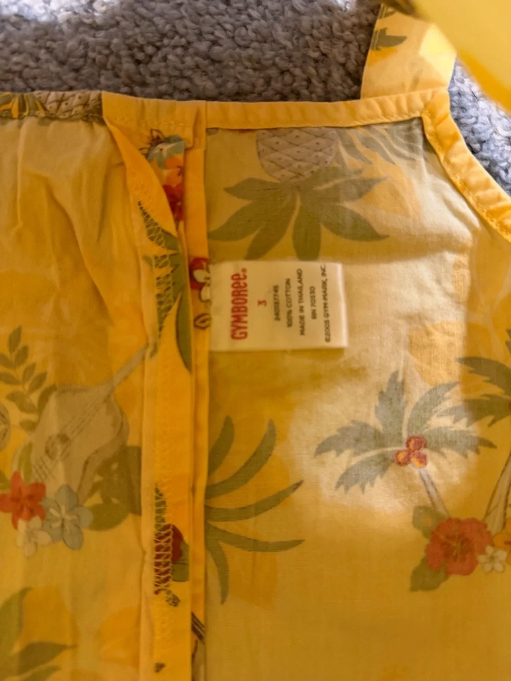 Yellow Floral Pineapple Tank Top for Kids